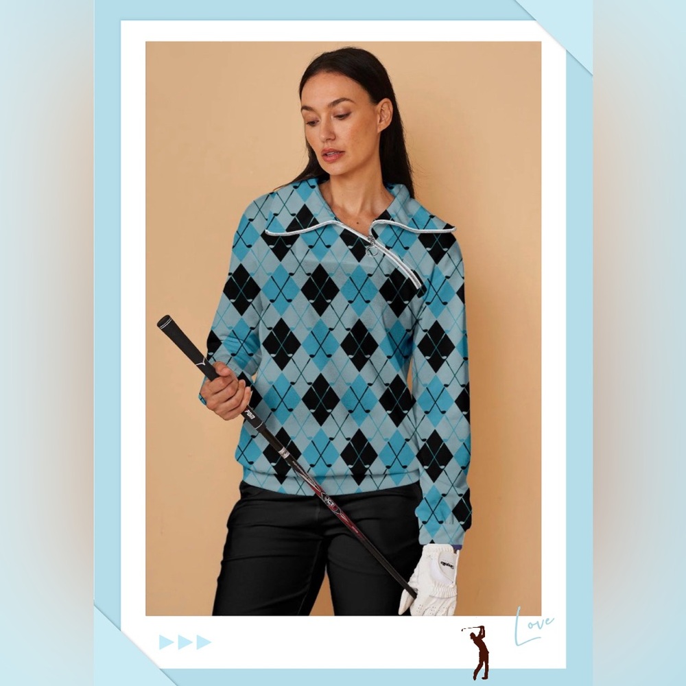 Acegolfs Not So Classic Windproof Golf Sweatshirt Blue Sz L Golf Athleisure